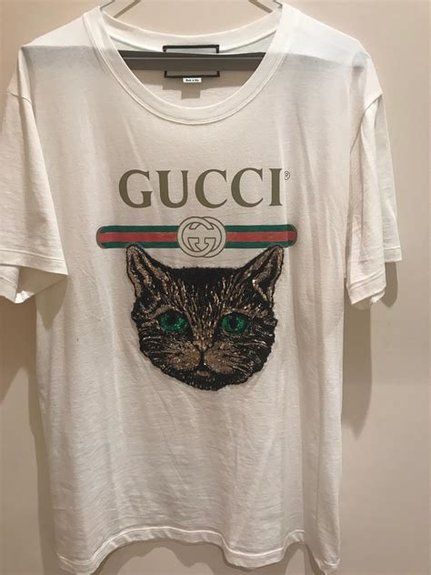 gucci mystic cat shirt|Gucci cat carrier knock off.